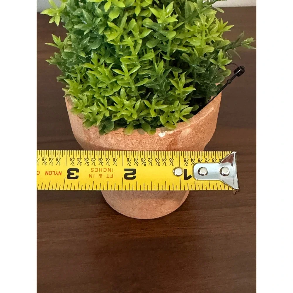 Set of 2 Artificial Boxwood Topiary Plants in Rustic Terracotta Pots 6 Inch